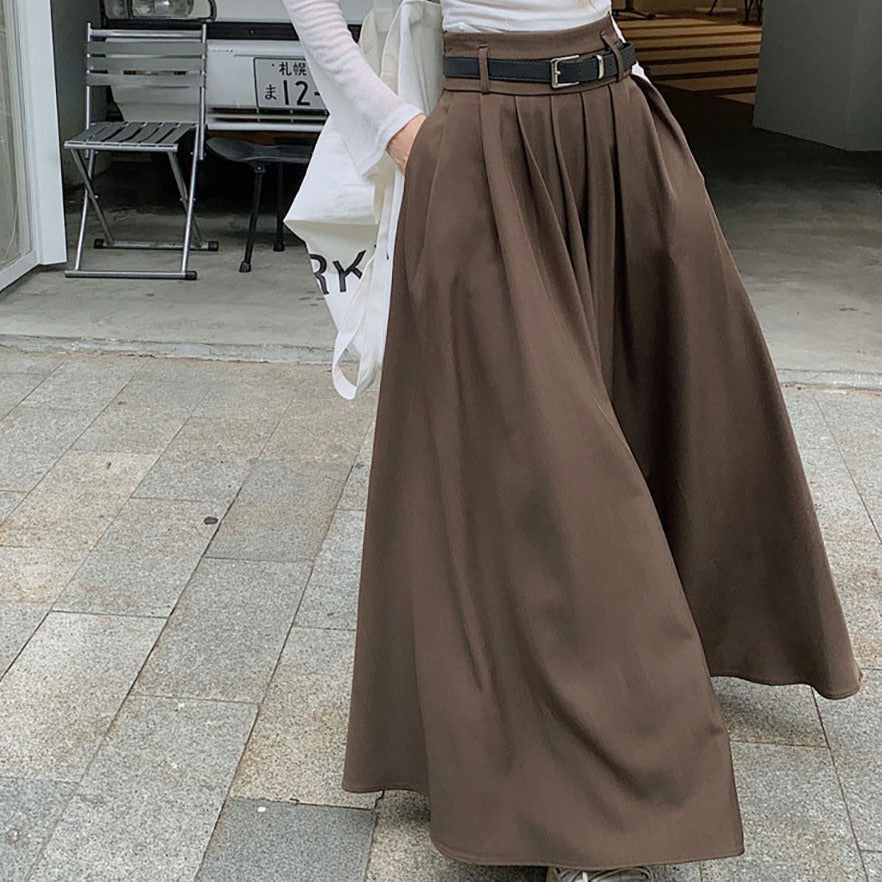 ベルト付きワイドスカート♡大人可愛いシルエット S1005