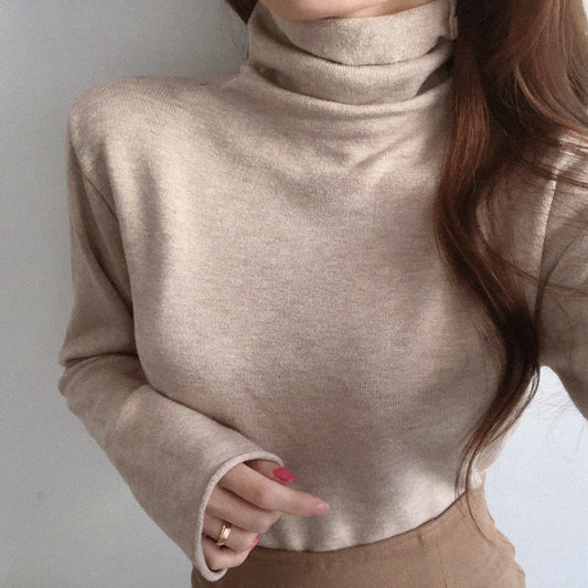 ふんわりタートルネックニット ソフトな肌触り S1076