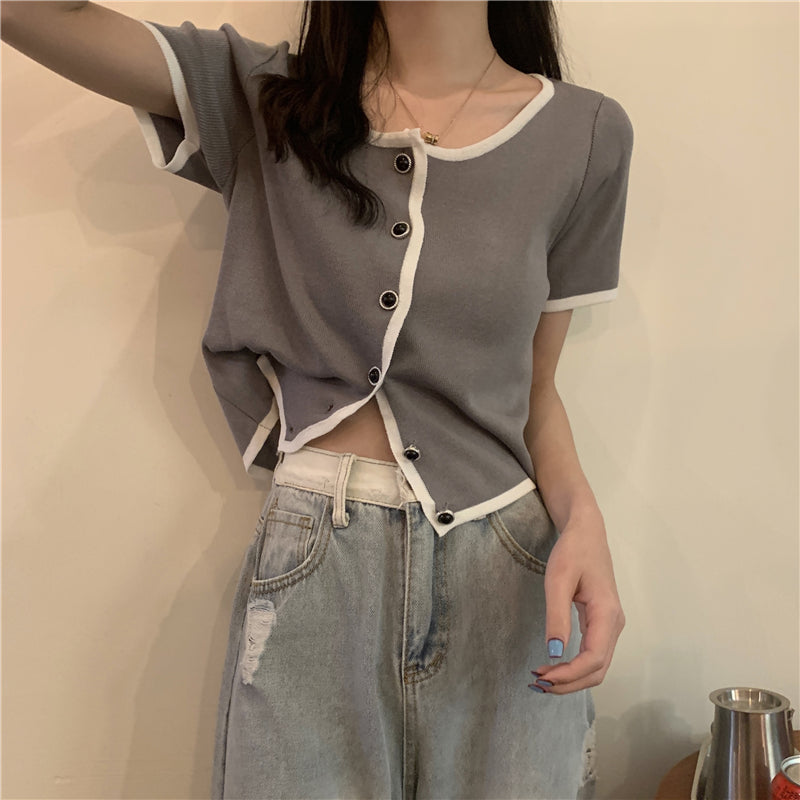 パイピングデザインのカーディガン♡ S1555