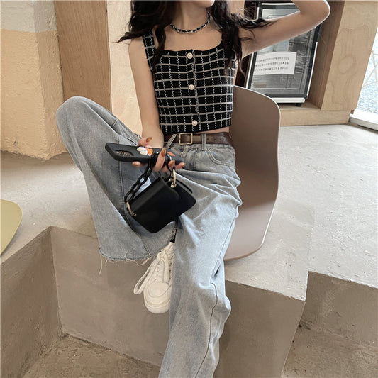 モノトーンチェックスクエアキャミソール S1470