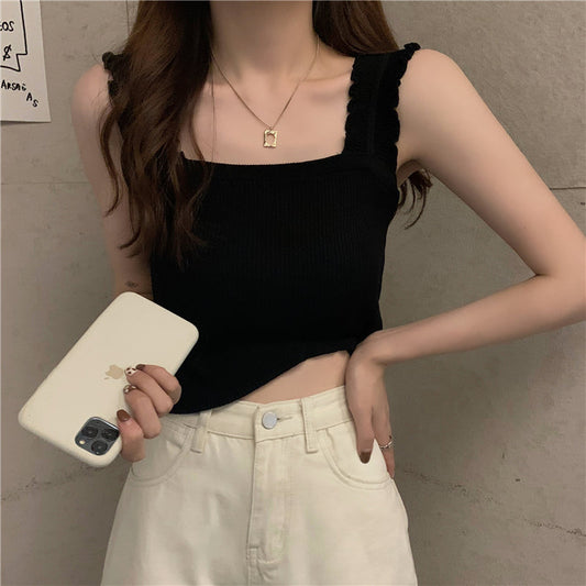 フリルショルダーキャミ 可愛いデザインで大人気 S1500