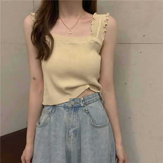 フリルショルダーキャミ 可愛いデザインで大人気 S1500