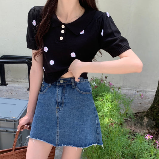 花柄ポロシャツ♡大人可愛いデザイン S1492