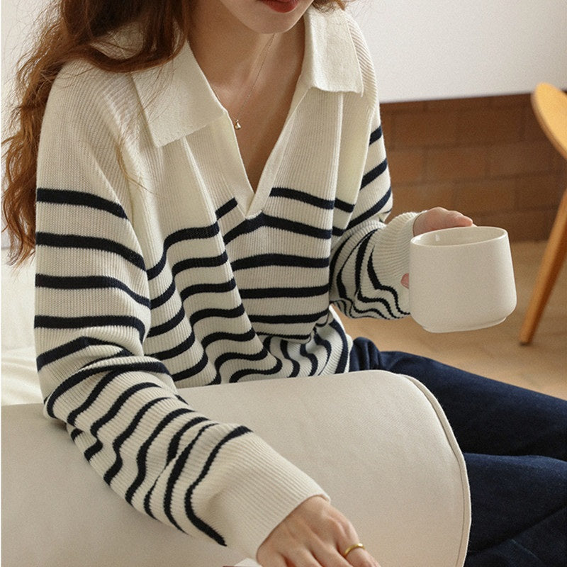 ボーダーポロトップス♡トレンド2色展開 S2607