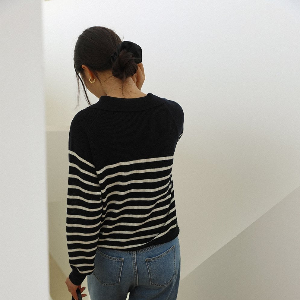 ボーダーポロトップス♡トレンド2色展開 S2607