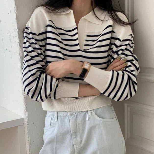 ボーダーポロシャツ 襟付きで可愛い♡ S2622