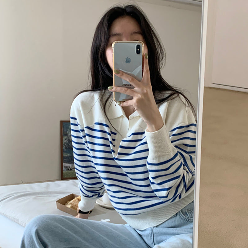 ボーダーポロシャツ 襟付きで可愛い♡ S2622