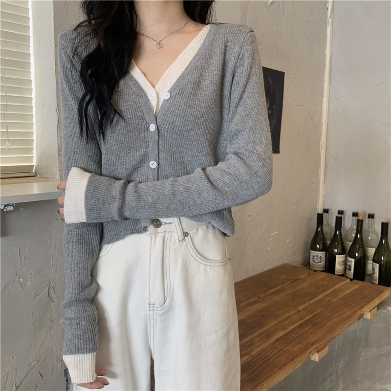 カラフルフェイクレイヤードトップス 細見えデザイン♡ S2597