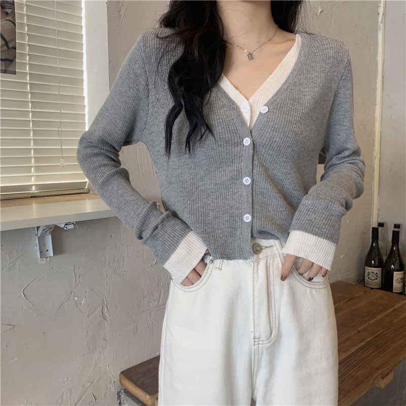 カラフルフェイクレイヤードトップス 細見えデザイン♡ S2597