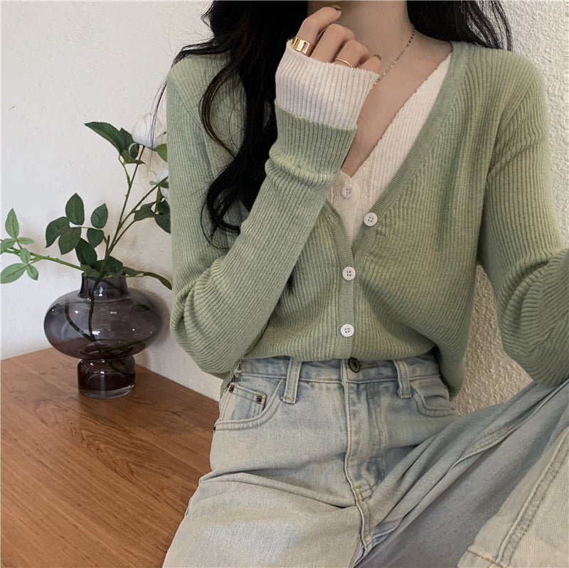 カラフルフェイクレイヤードトップス 細見えデザイン♡ S2597