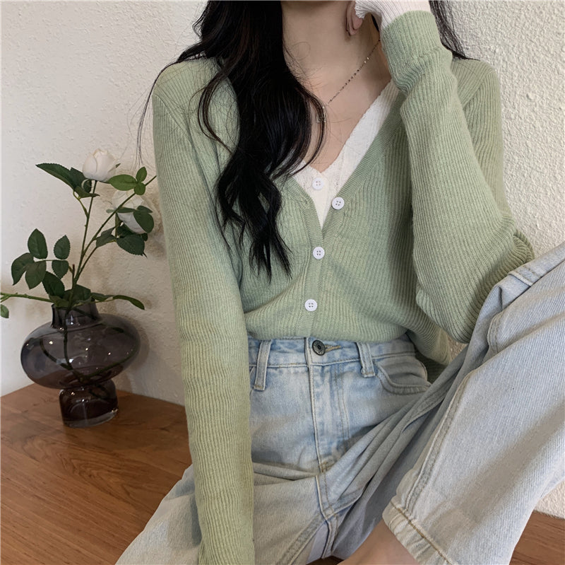 カラフルフェイクレイヤードトップス 細見えデザイン♡ S2597