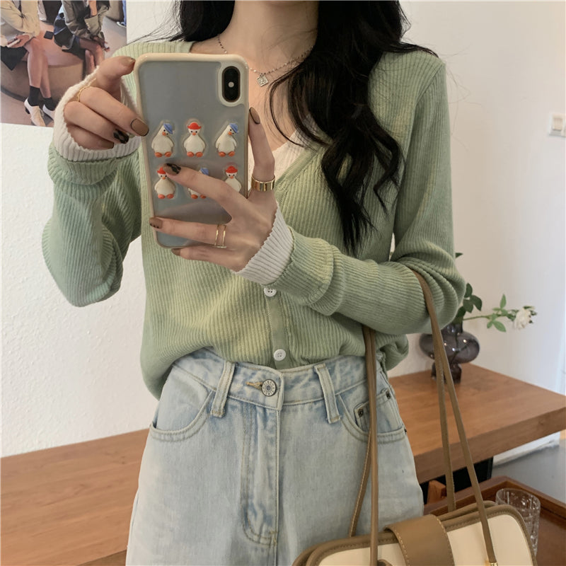 カラフルフェイクレイヤードトップス 細見えデザイン♡ S2597