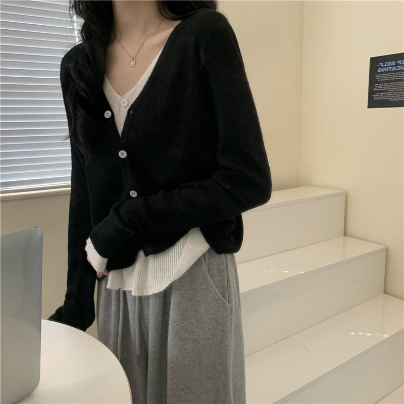 カラフルフェイクレイヤードトップス 細見えデザイン♡ S2597