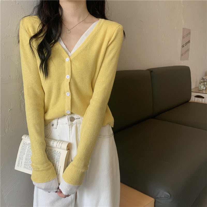 カラフルフェイクレイヤードトップス 細見えデザイン♡ S2597