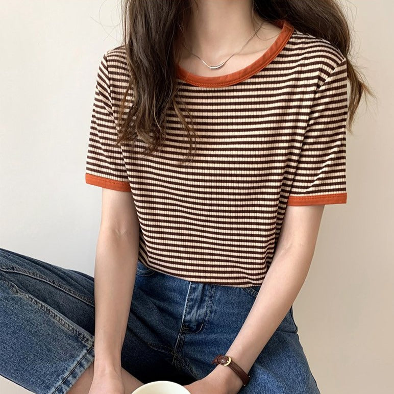 ボーダーTシャツ カジュアルで可愛いデザイン S1453