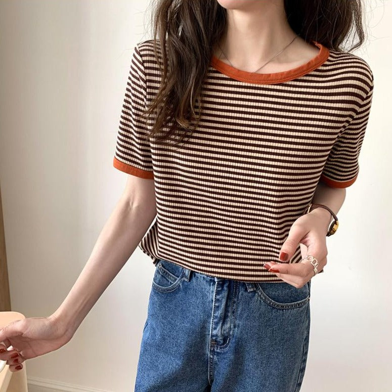 ボーダーTシャツ カジュアルで可愛いデザイン S1453