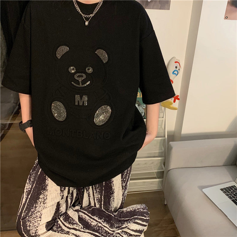 テディベアTシャツ ユニセックス かわいいくまロゴ♡ S1561