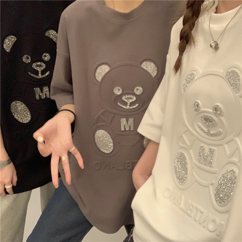 テディベアTシャツ ユニセックス かわいいくまロゴ♡ S1561