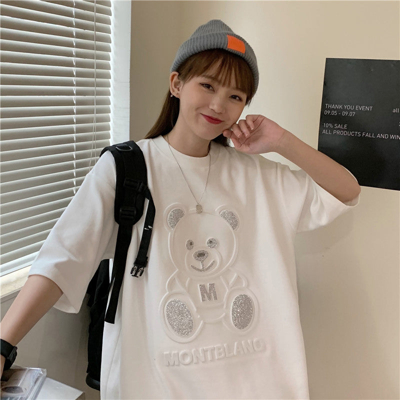 テディベアTシャツ ユニセックス かわいいくまロゴ♡ S1561