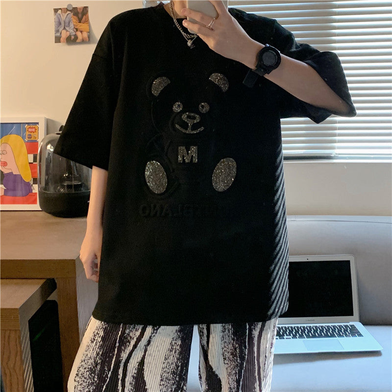 テディベアTシャツ ユニセックス かわいいくまロゴ♡ S1561