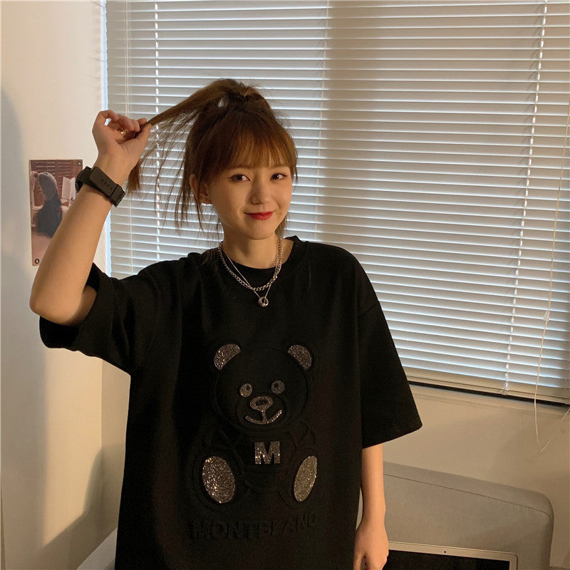 テディベアTシャツ ユニセックス かわいいくまロゴ♡ S1561