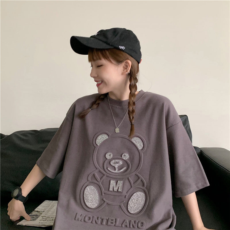 テディベアTシャツ ユニセックス かわいいくまロゴ♡ S1561