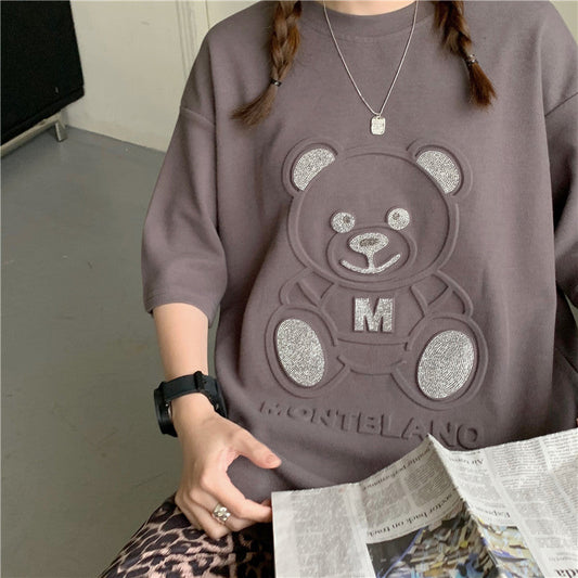 テディベアTシャツ ユニセックス かわいいくまロゴ♡ S1561