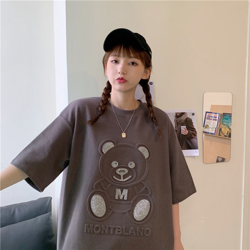 テディベアTシャツ ユニセックス かわいいくまロゴ♡ S1561