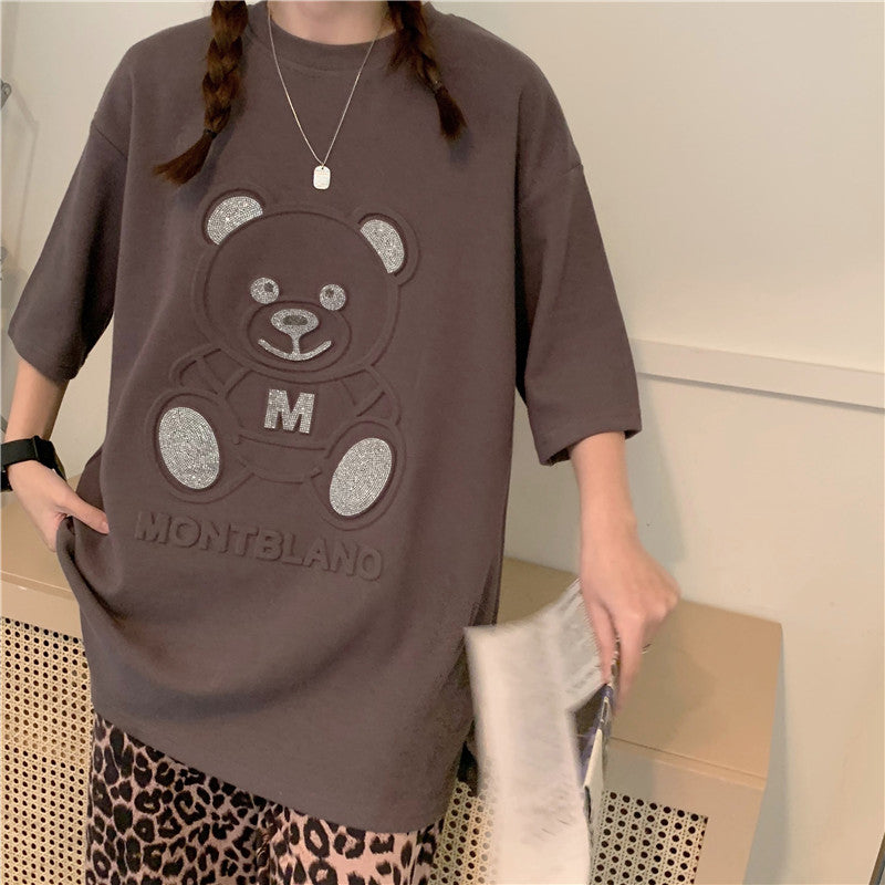 テディベアTシャツ ユニセックス かわいいくまロゴ♡ S1561