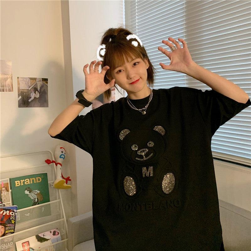 テディベアTシャツ ユニセックス かわいいくまロゴ♡ S1561