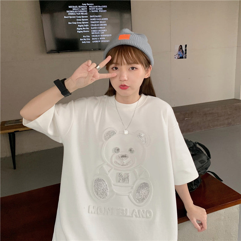 テディベアTシャツ ユニセックス かわいいくまロゴ♡ S1561