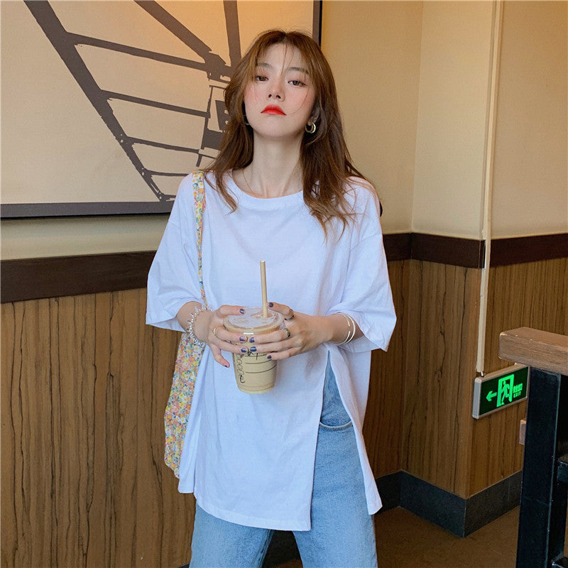 スリットデザインTシャツ サイドスリットで大人可愛い S1599