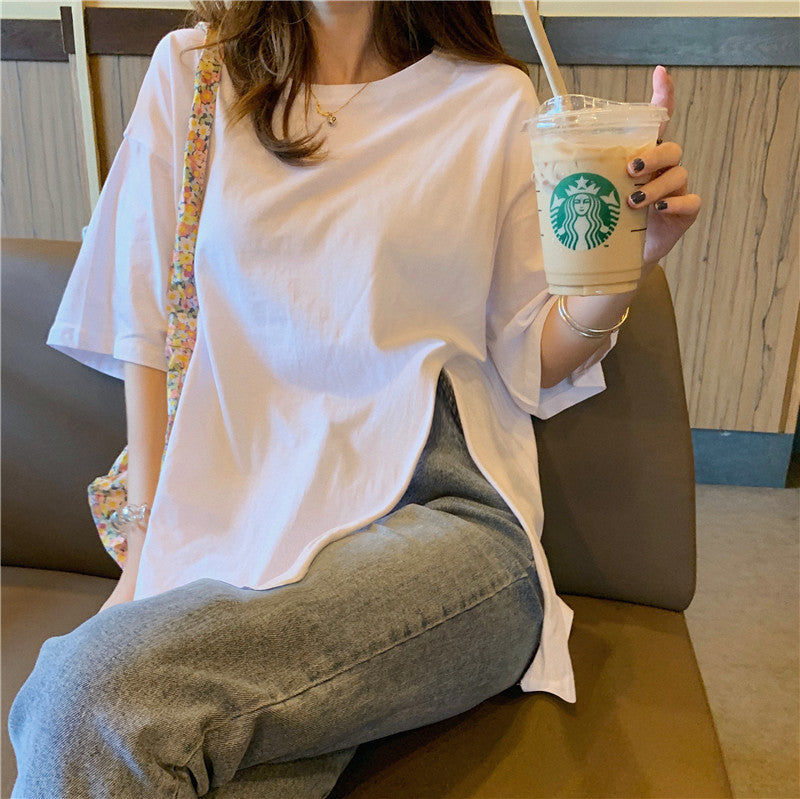 スリットデザインTシャツ サイドスリットで大人可愛い S1599