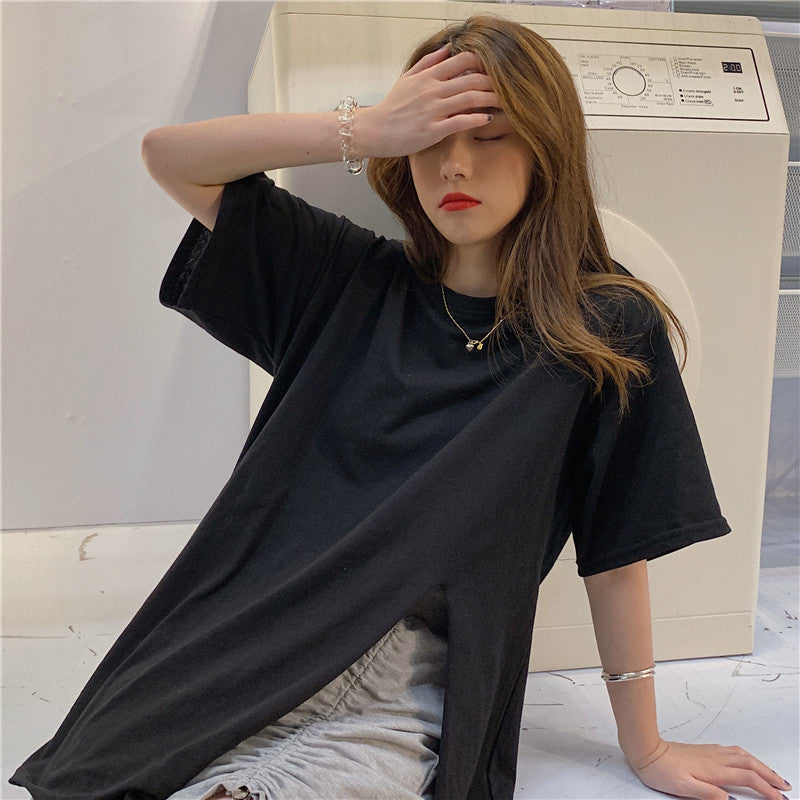 スリットデザインTシャツ サイドスリットで大人可愛い S1599