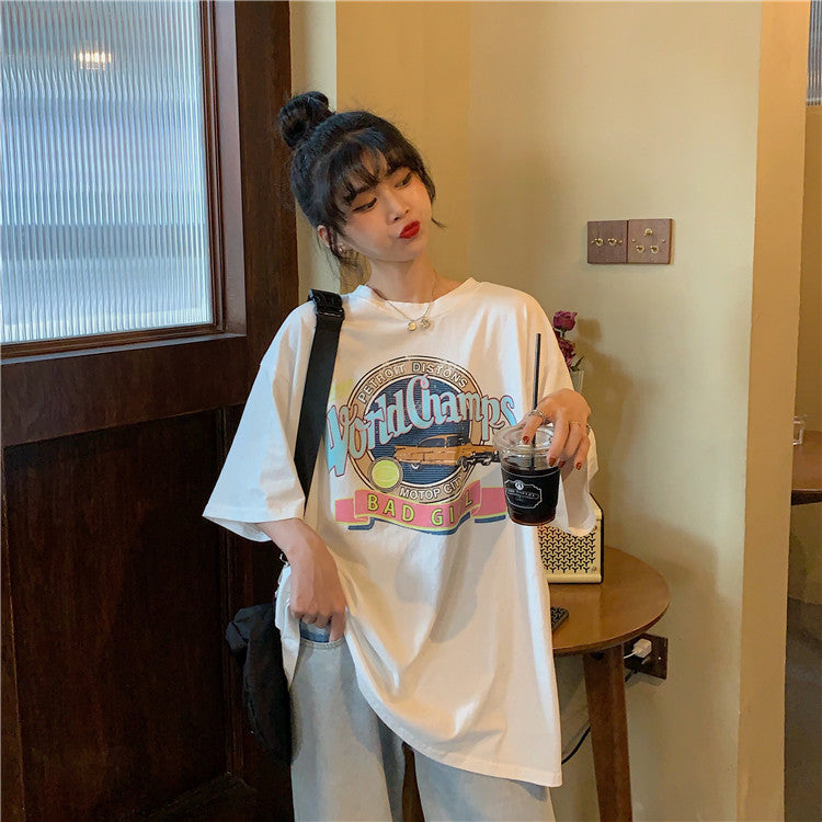 レトロロゴTシャツ オーバーサイズ カジュアル S1463