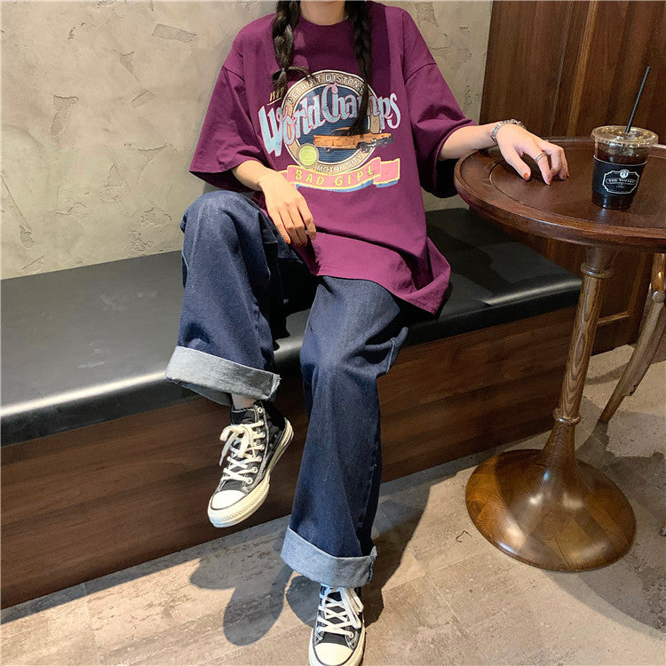 レトロロゴTシャツ オーバーサイズ カジュアル S1463