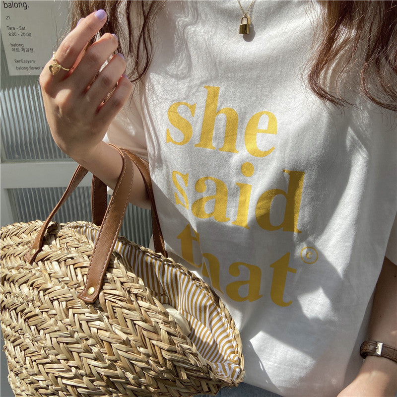 レトロレターTシャツ ヴィンテージ風デザインで大人可愛い S1461