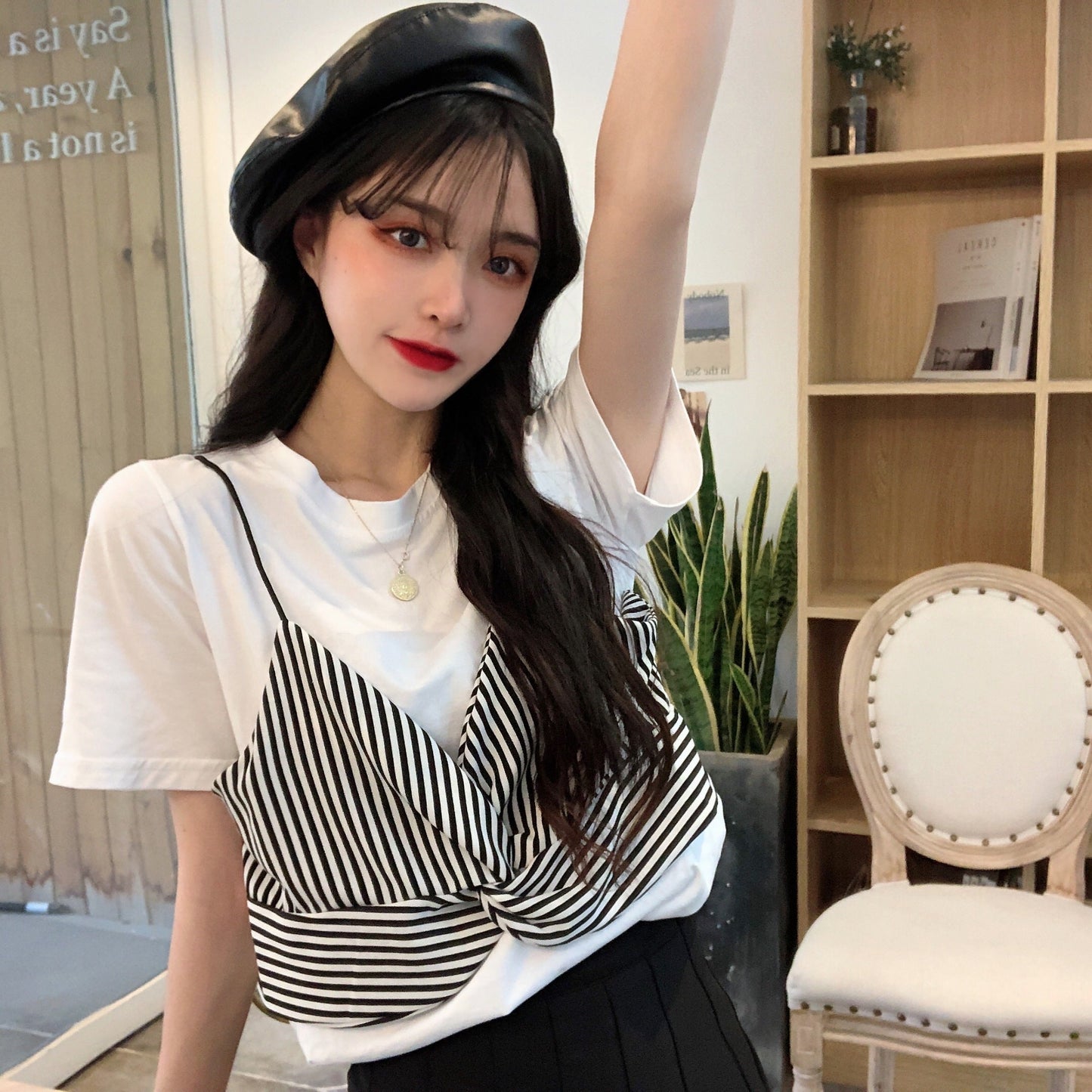フェイクツーピースTシャツ♡ゆるふわ着こなし S1498