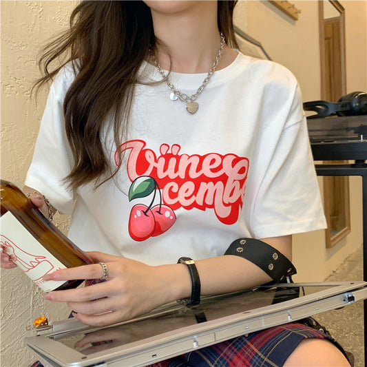 チェリーレターTシャツ♡可愛いガーリーデザイン S1538