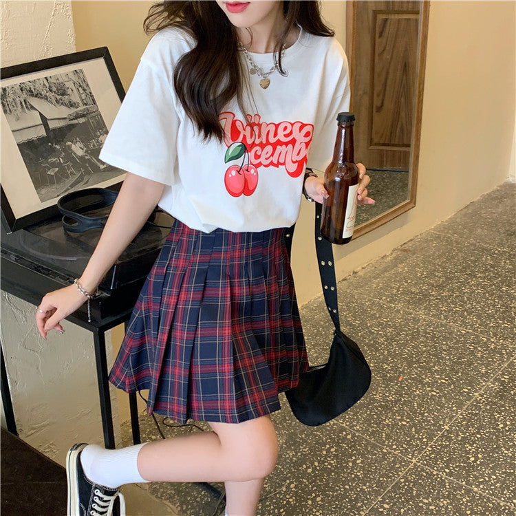 チェリーレターTシャツ♡可愛いガーリーデザイン S1538