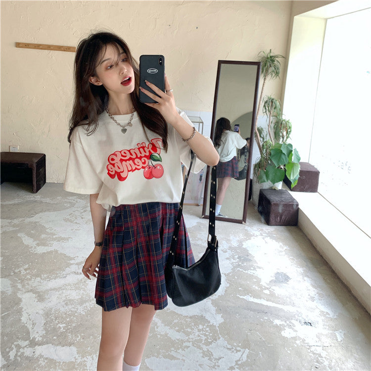 チェリーレターTシャツ♡可愛いガーリーデザイン S1538
