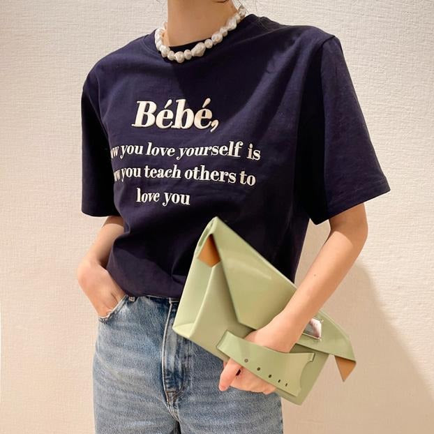 刺繍ロゴTシャツ♡シンプルで可愛いデザイン S1452