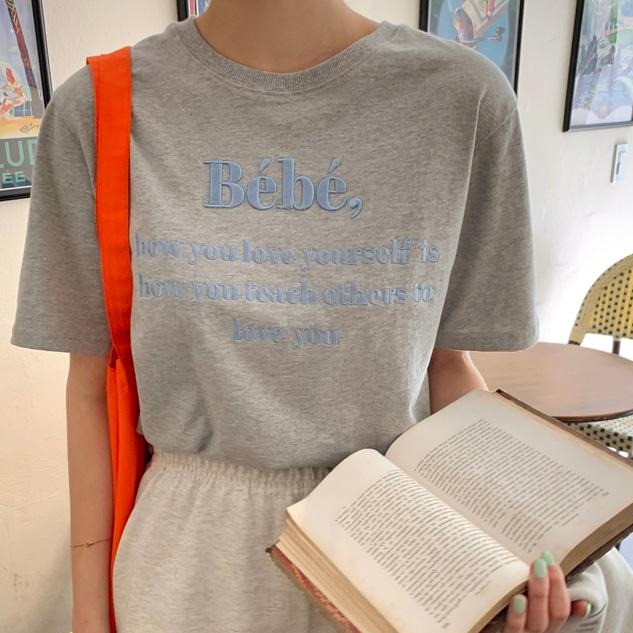 刺繍ロゴTシャツ♡シンプルで可愛いデザイン S1452