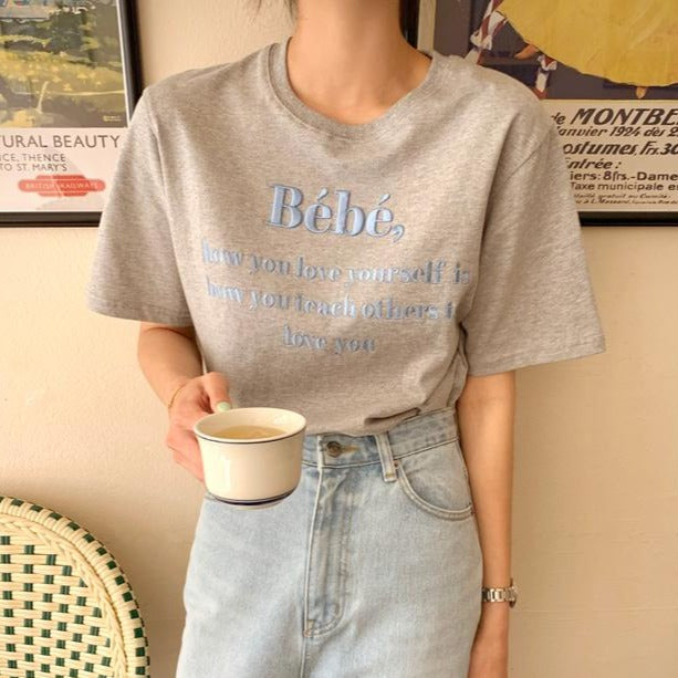 刺繍ロゴTシャツ♡シンプルで可愛いデザイン S1452