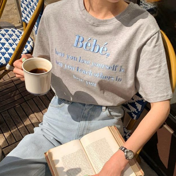 刺繍ロゴTシャツ♡シンプルで可愛いデザイン S1452