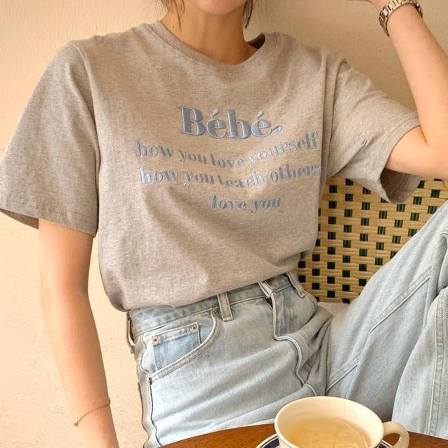 刺繍ロゴTシャツ♡シンプルで可愛いデザイン S1452