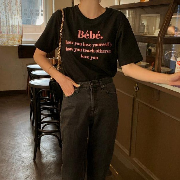 刺繍ロゴTシャツ♡シンプルで可愛いデザイン S1452