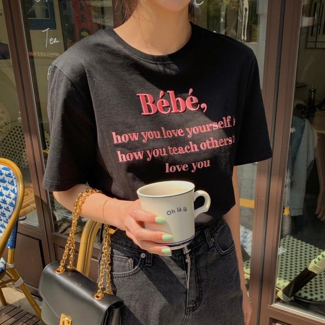 刺繍ロゴTシャツ♡シンプルで可愛いデザイン S1452
