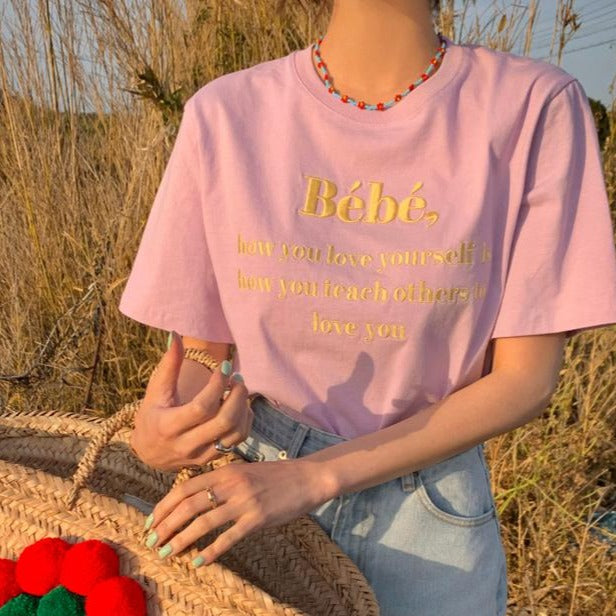 刺繍ロゴTシャツ♡シンプルで可愛いデザイン S1452