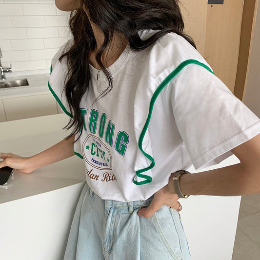 パイピングフリルカットソー♡大人可愛いデザイン S1536